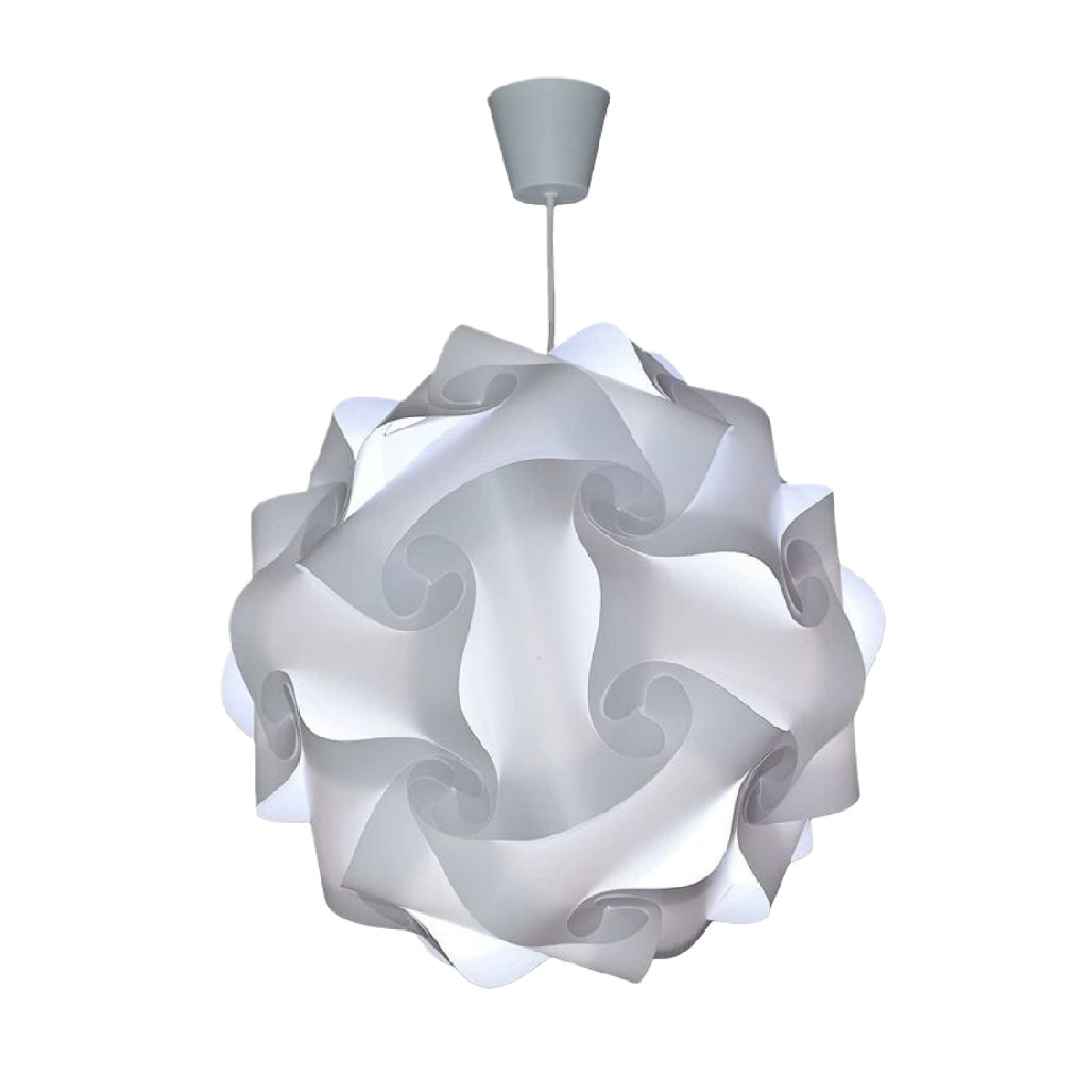 "Suspension Luminaire Design en Blanc et Transparent"