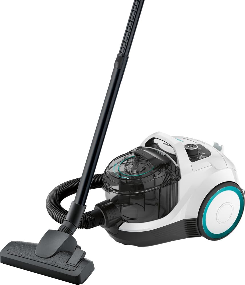 Bosch Electroménager Série 4, BGC21HYG1, aspirateur traîneau sans Sac Pro Hygiène, Filtre hygiénique UltraAllergie, Puissant et Compact, 550 Watts, Accessoire pour Matelas Inclus, Blanc