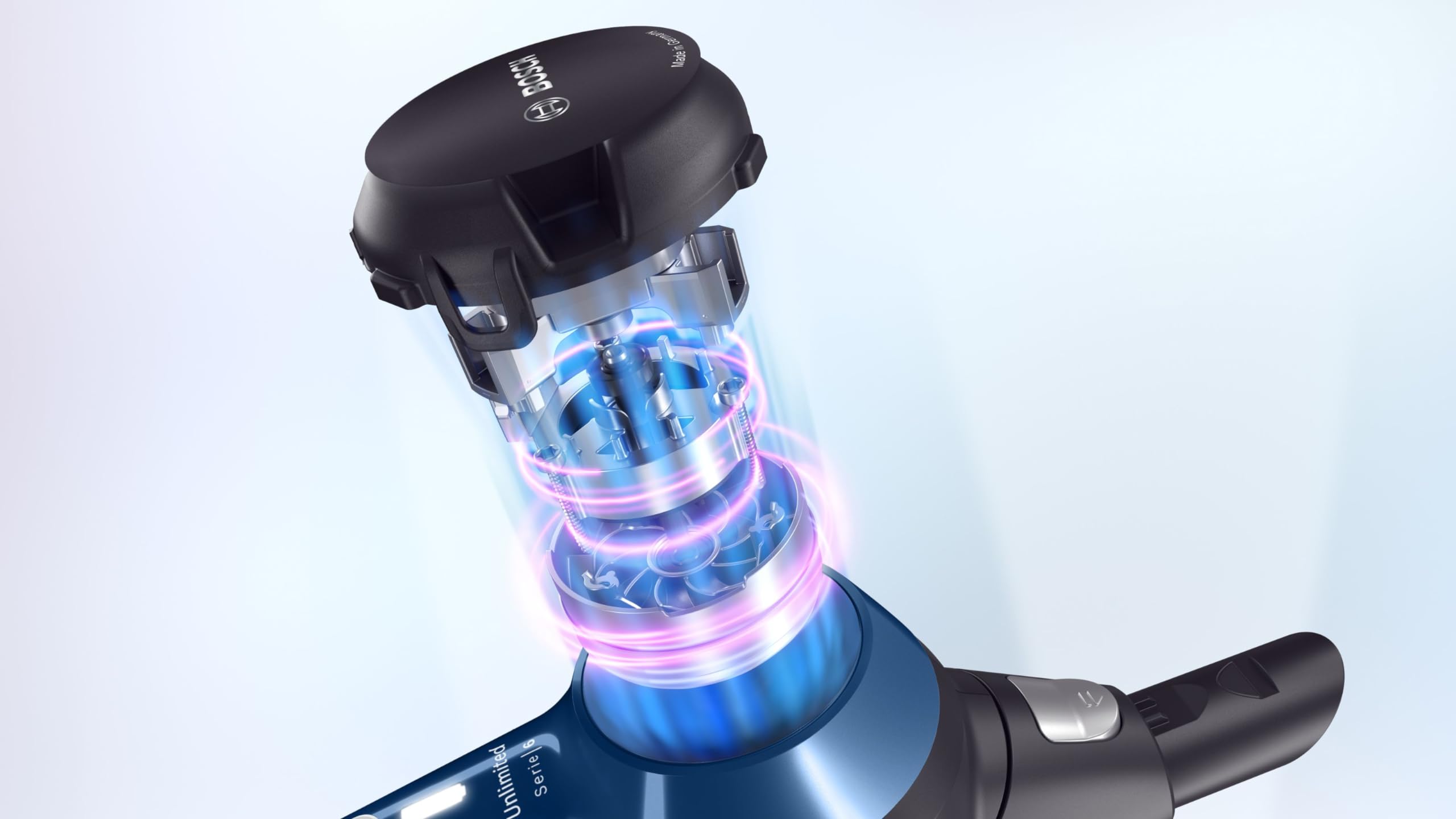 Bosch Electroménager Unlimited 6, BBS611MAT, aspirateur balai sans fil rechargeable, autonomie de 30 min, brosse motorisée, batterie Power for All, accessoires inclus, bleu