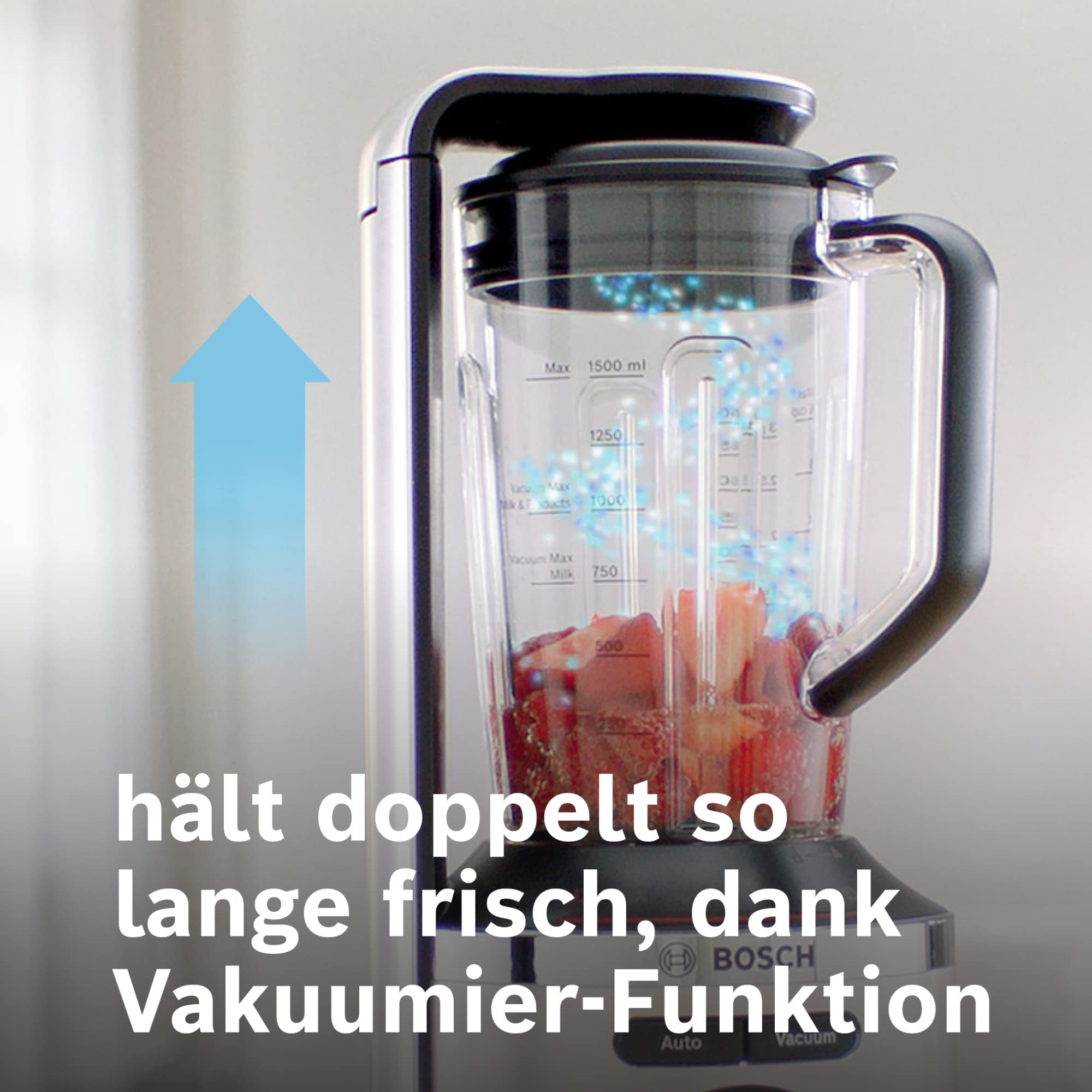 Bosch Electroménager - MMBV622M Blender sous vide VitaPower Série 8 – Grande préservation des vitamines – Gourde to go avec valve sous-vide – 1,5 L –