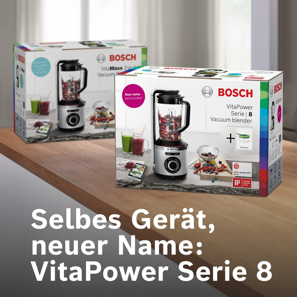 Bosch Electroménager - MMBV622M Blender sous vide VitaPower Série 8 – Grande préservation des vitamines – Gourde to go avec valve sous-vide – 1,5 L –