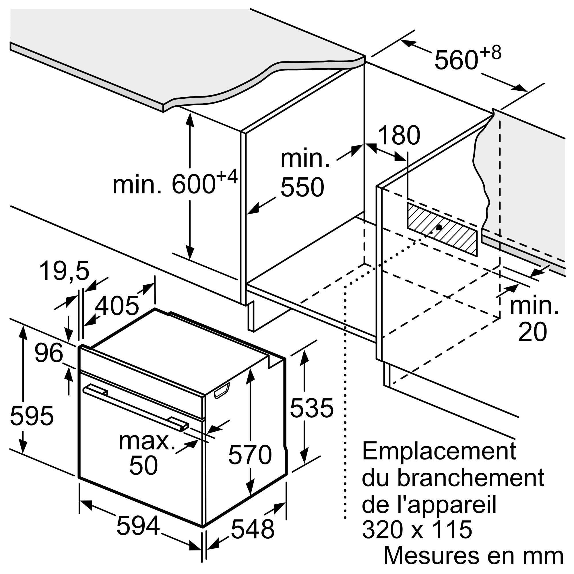 Bosch HBG557EB3F, Série 6, Four, Encastrable, Noir