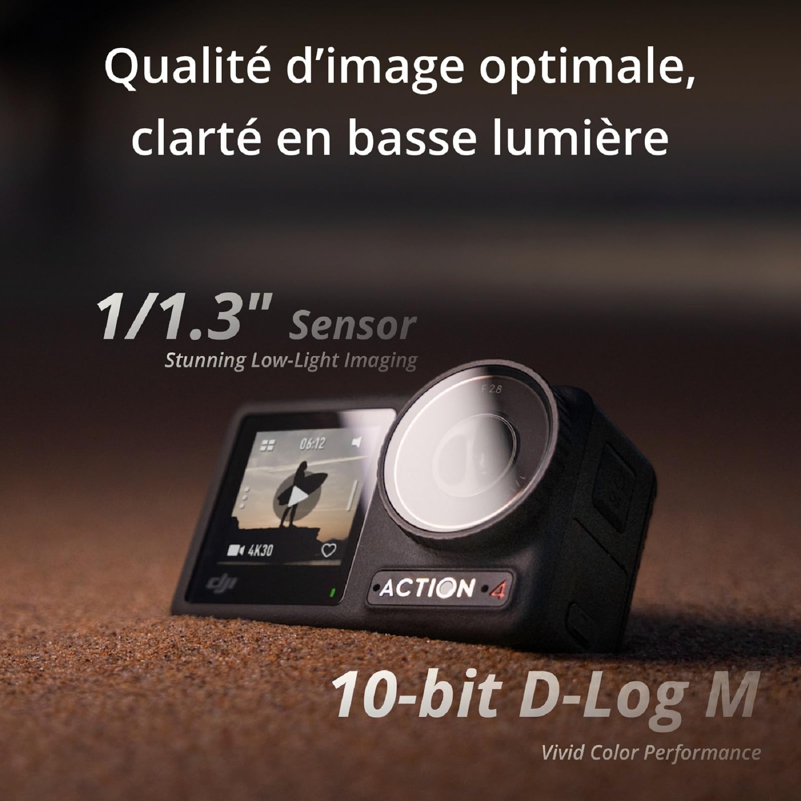 DJI Bundle Osmo Action 4 Standard - Caméra d’Action étanche 4K/120 IPS avec capteur 1/1,3 Pouce, des Images saisissantes en Basse lumière, des Couleurs D-Log M 10 Bits, Batterie 1 770 mAh prolongée
