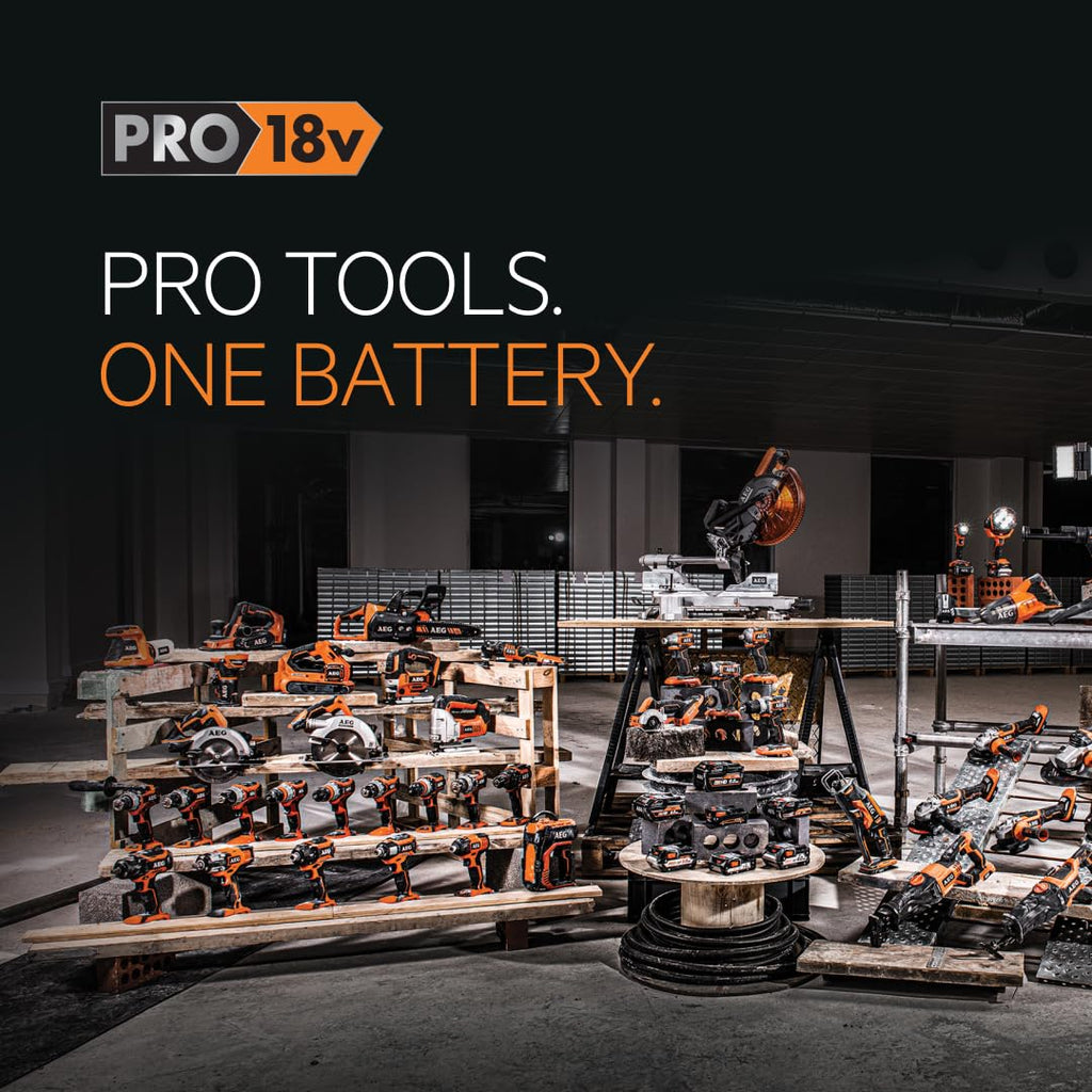 AEG - Boulonneuse à Chocs Sans Fil 280 Nm - 3 Modes + Autostop - Moteur Brushless - LED d'Éclairage - Compatible Batterie Pro18V - Batterie et Chargeur non Inclus - BSS18S12BL-0