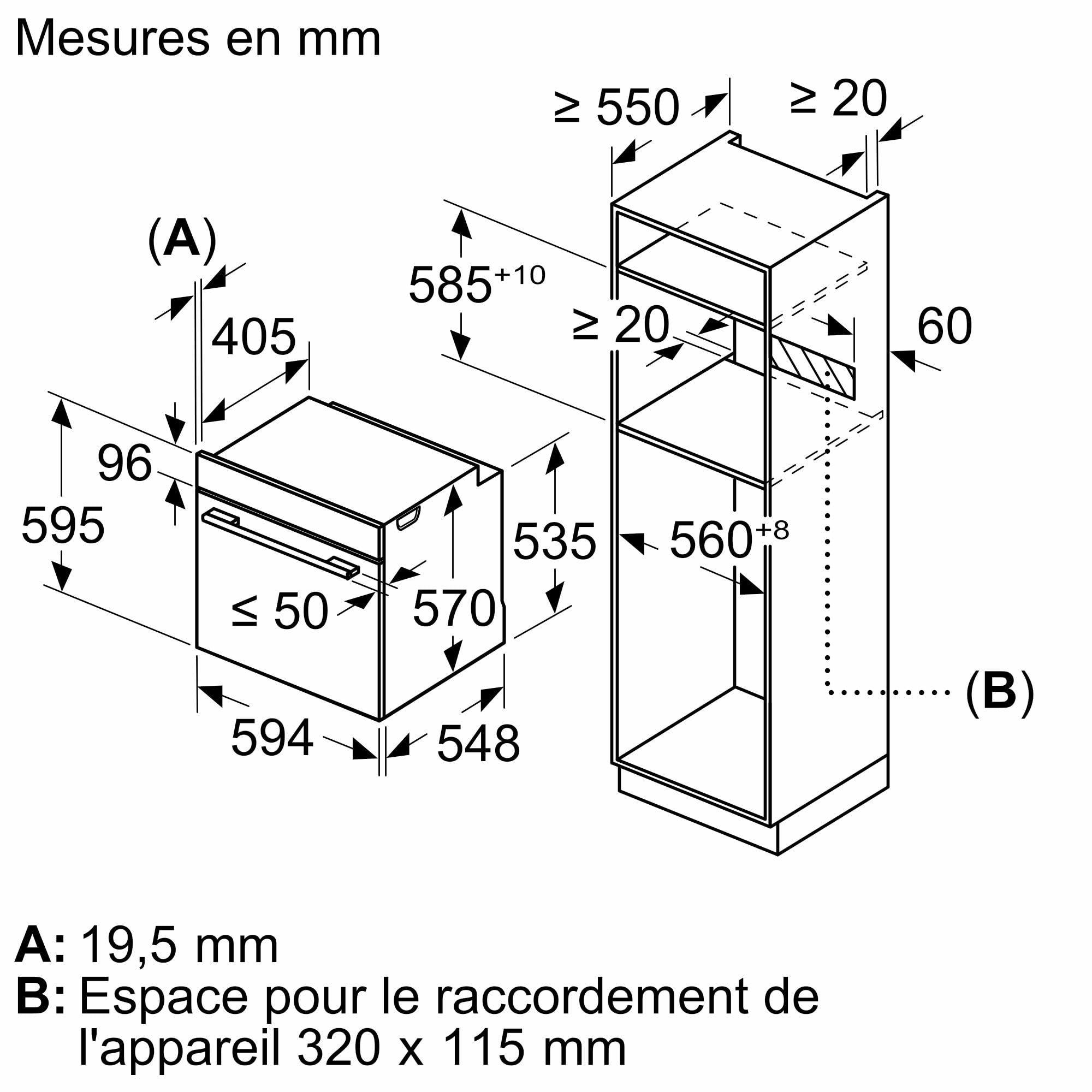 Bosch HBA553BR3F, Série 4, Four, Encastrable, Inox