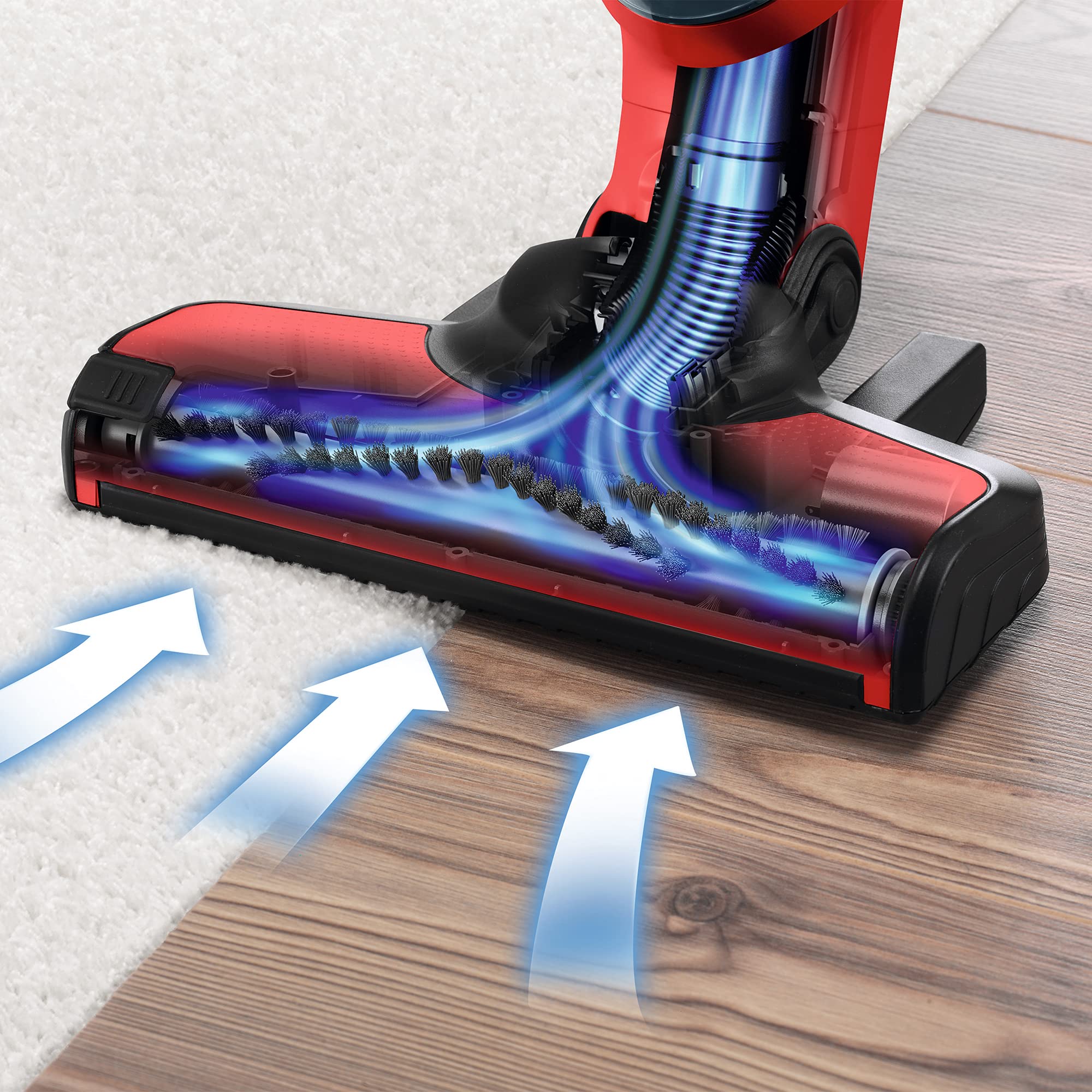 Bosch Electroménager Série 4, BBH3ZOO28, aspirateur Balai 2en1 Flexxo ProAnimal, Multifonction, Rechargeable, autonomie de 55 Min, 2 Vitesses, Accessoires Inclus, 28Vmax, Rouge