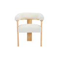 Fauteuil moderne en bois d'orme avec rembourrage en fausse fourrure blanche